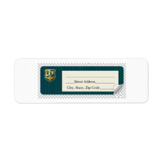Preppy Return Address Label - Navy & Emerald Green