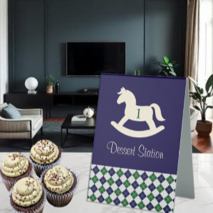 Preppy Rocking Horse Argyle 1st Birthday