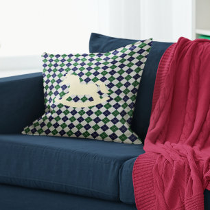 Preppy Rocking Horse Argyle Cushion