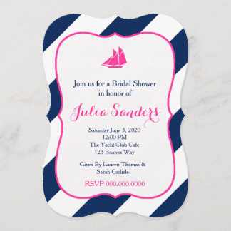 Preppy Sails in Hot Pink Invitation