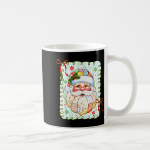 Preppy Santa Claus Christmas Patchwork Santa Xmas  Coffee Mug