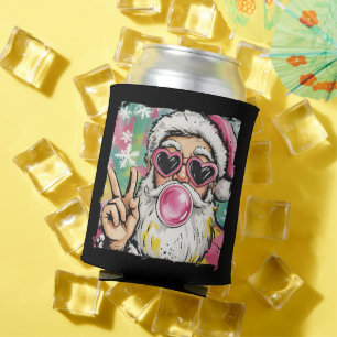 Preppy Santa Glitter Coquette Christmas Girly Cute Can Cooler