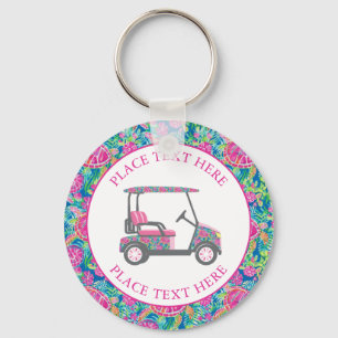 Preppy Sea Turtles Golf Cart Key Ring