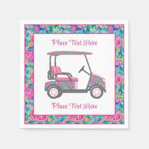 Preppy Sea Turtles Golf Cart Napkin