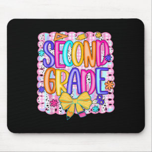 Preppy Second 2nd Grade Back To School Coquette Bo Mouse Pad