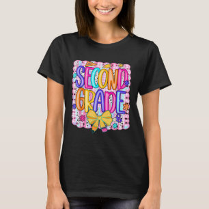 Preppy Second 2nd Grade Back To School Coquette Bo T-Shirt