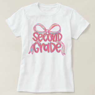 Preppy Second Grade 2nd Grade Teachers Girls T-Shirt