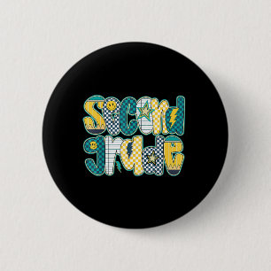 Preppy Second Grade Back To School 2nd Grade 6 Cm Round Badge