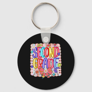 Preppy Second Grade Back To School 2nd Grade Girl Key Ring