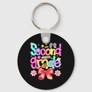 Preppy Second Grade Back To School 2nd Grade Girl Key Ring