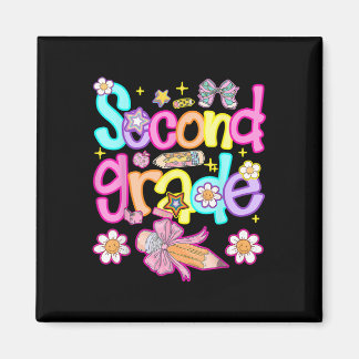Preppy Second Grade Back To School 2nd Grade Girl Magnet