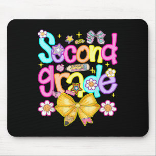 Preppy Second Grade Back To School 2nd Grade Girl Mouse Pad