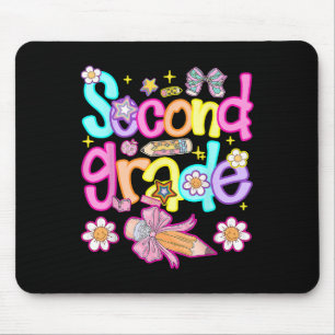 Preppy Second Grade Back To School 2nd Grade Girl Mouse Pad