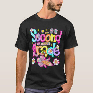 Preppy Second Grade Back To School 2nd Grade Girl T-Shirt