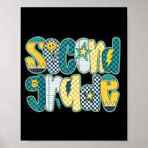 Preppy Second Grade Back To School 2nd Grade Poster