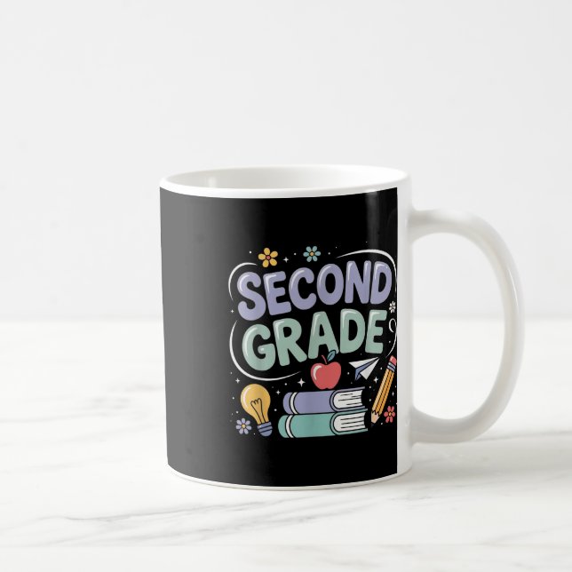 Preppy Second Grade Back To School 2nd Grade Teach Coffee Mug (Right)
