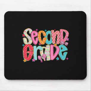 Preppy Second Grade Back To School 2nd Grade Teach Mouse Pad