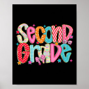 Preppy Second Grade Back To School 2nd Grade Teach Poster