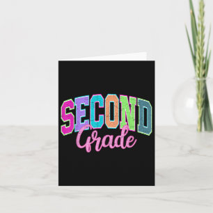 Preppy Second Grade Back To School Boy Girl Kid Te Card