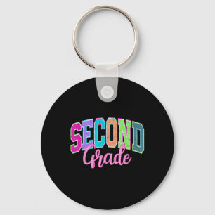 Preppy Second Grade Back To School Boy Girl Kid Te Key Ring