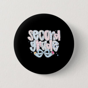 Preppy Second Grade Back To School Coquette 2nd Gr 6 Cm Round Badge