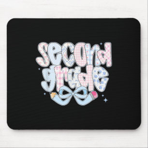 Preppy Second Grade Back To School Coquette 2nd Gr Mouse Pad