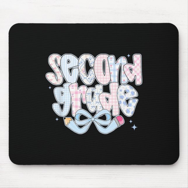 Preppy Second Grade Back To School Coquette 2nd Gr Mouse Pad (Front)