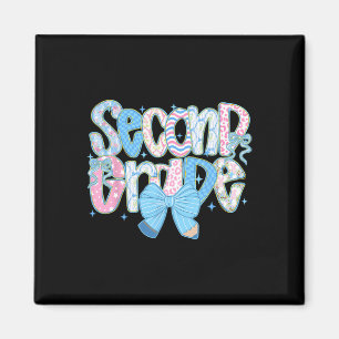 Preppy Second Grade Back To School Floral Teachers Magnet