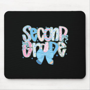 Preppy Second Grade Back To School Floral Teachers Mouse Pad