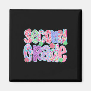 Preppy Second Grade Back To School Teachers Girls Magnet