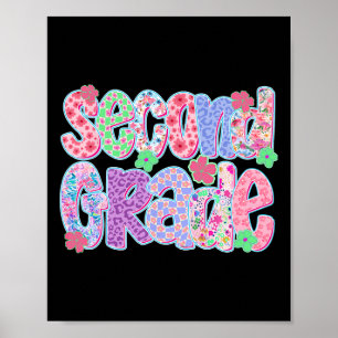 Preppy Second Grade Back To School Teachers Girls Poster