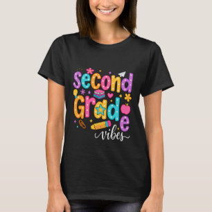 Preppy Second Grade Vibes Back to School 2nd Grade T-Shirt