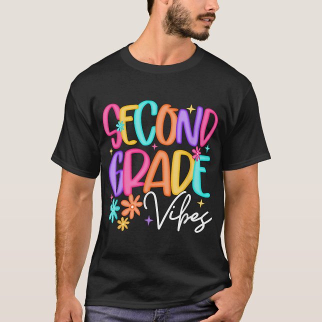 Preppy Second Grade Vibes Back To School 2Nd  T-Shirt (Front)