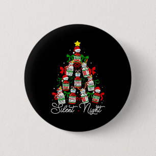 Preppy Silent Night Christmas Coquette Bow Nurse G 6 Cm Round Badge