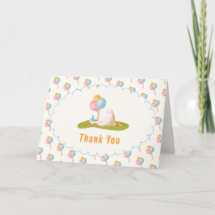Preppy Silly Goose Colourful Balloon Baby Shower Thank You Card