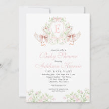 Preppy Silly Goose Girl Baby Shower Invite