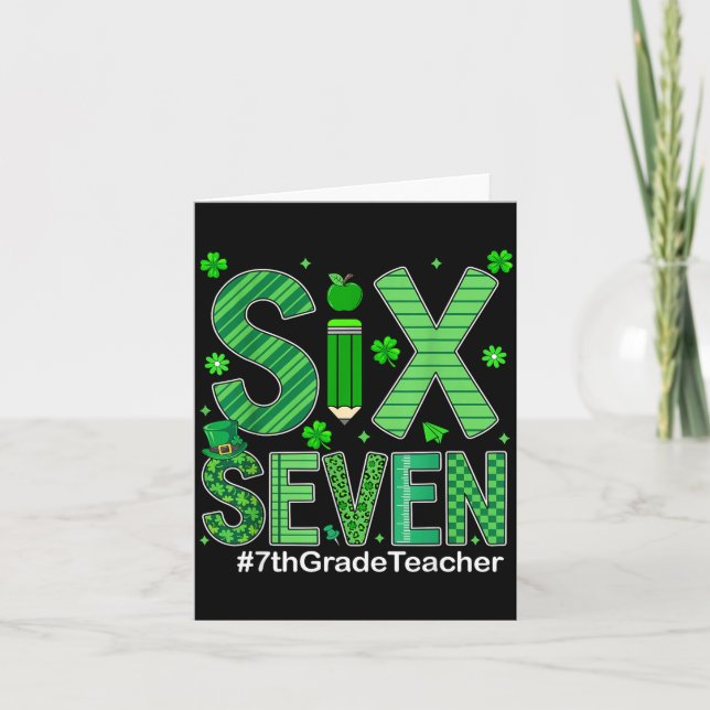 Preppy six seven 67 funny st patricks day 7th grad card (Front)