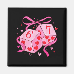 Preppy Six Seven Valentine 6 7 Meme Funny Coquette Magnet