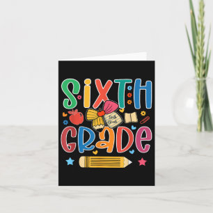 Preppy Sixth Grade Back To School 6th Grade Teache Card