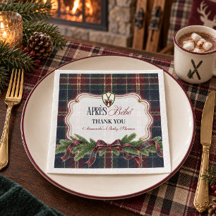 Preppy Ski Lodge Christmas Après Bébé Baby Shower Napkin