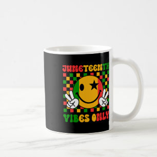 Preppy Smile Face Groovy Juneteenth Vibes Only 186 Coffee Mug