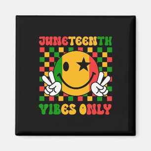 Preppy Smile Face Groovy Juneteenth Vibes Only 186 Magnet