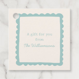 Preppy Soft Blue Whimsical Border Custom Gift From Favour Tags