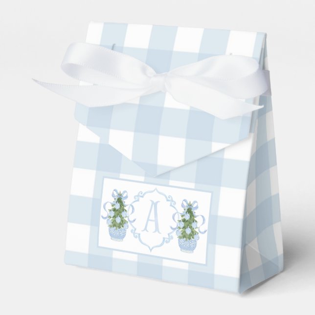 Preppy Southern Blue Boy Christmas Baby Shower Favour Box (Front Side)