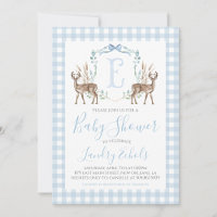 Preppy Southern Blue Boy Deer Hunter Baby Shower