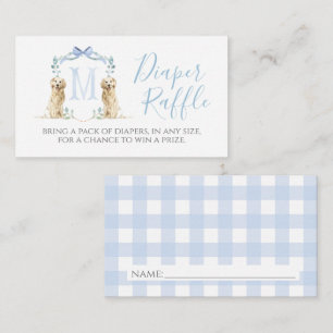 Preppy Southern Blue Boy Dog Diaper Raffle Card