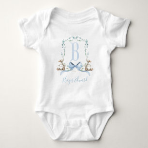 Preppy Southern Blue Boy Duck Baby Shower Bodysuit