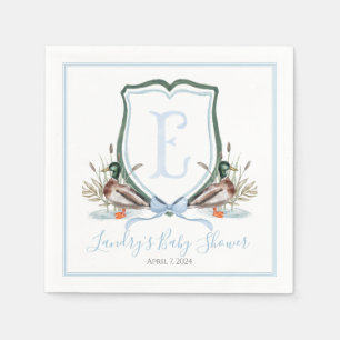 Preppy Southern Blue Boy Duck Baby Shower Napkin