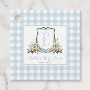 Preppy Southern Blue Boy Pelican Baby Shower Favour Tags