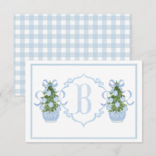 Preppy Southern Blue Chinoiserie Tree Baby Shower Thank You Card